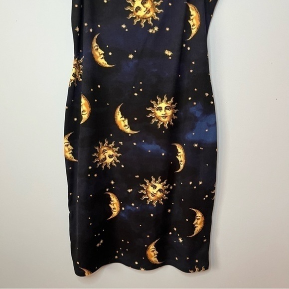 Bear Dance Celestial Gold Sun And Moon Bungee Strap Cami Mini Dress Size Small - Picture 6 of 15